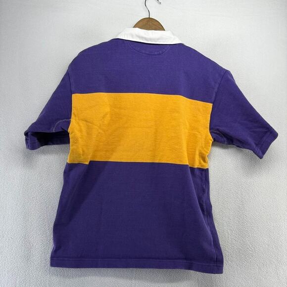 Vintage Elmira College Rugby Shirt Men's Small Purple Orange New York Thick 90s - Picture 6 of 7